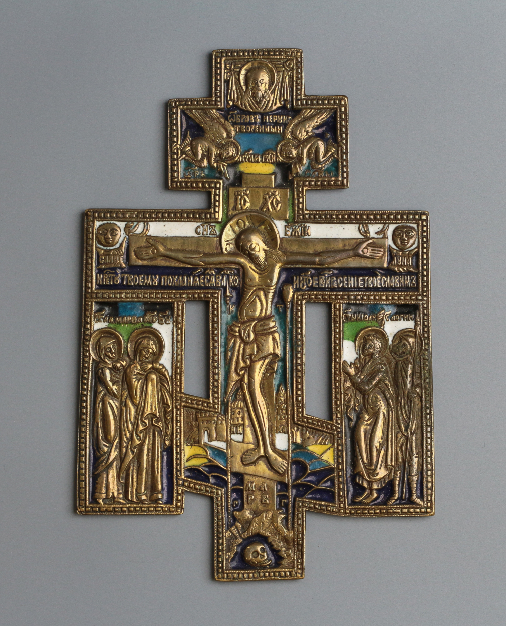 Крест Распятие Христово с эмалью - фото - 2